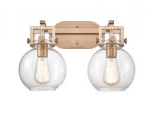  411-2W-BB-G410-7CL - Newton Sphere - 2 Light - 17 inch - Brushed Brass - Bath Vanity Light