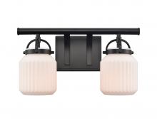  416-2W-BK-G416-6WH - Latreille - 2 Light - 16 inch - Matte Black - Bath Vanity Light