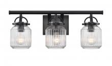  416-3W-BK-G416-6CL - Latreille - 3 Light - 22 inch - Matte Black - Bath Vanity Light