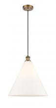  516-1P-BB-GBC-161-LED - Berkshire - 1 Light - 16 inch - Brushed Brass - Cord hung - Pendant