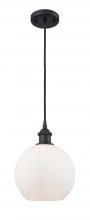 Innovations Lighting 516-1P-BK-G121-LED - Athens - 1 Light - 8 inch - Matte Black - Cord hung - Mini Pendant
