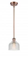  516-1S-AC-G412-LED - Dayton - 1 Light - 6 inch - Antique Copper - Mini Pendant