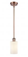  516-1S-AC-G801-LED - Clymer - 1 Light - 4 inch - Antique Copper - Mini Pendant