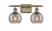  516-2W-AB-G1213-6SM - Athens Deco Swirl - 2 Light - 16 inch - Antique Brass - Bath Vanity Light