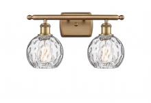  516-2W-BB-G1215-6-LED - Athens Water Glass - 2 Light - 16 inch - Brushed Brass - Bath Vanity Light