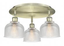  516-3C-AB-G412 - Dayton - 3 Light - 17 inch - Antique Brass - Flush Mount