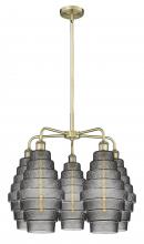  516-5CR-AB-G673-8 - Cascade - 5 Light - 26 inch - Antique Brass - Chandelier