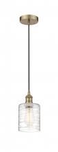  616-1P-AB-G1113 - Cobbleskill - 1 Light - 5 inch - Antique Brass - Cord hung - Mini Pendant