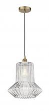  616-1P-AB-G212-LED - Springwater - 1 Light - 12 inch - Antique Brass - Cord hung - Mini Pendant