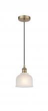  616-1P-AB-G411-LED - Dayton - 1 Light - 6 inch - Antique Brass - Cord hung - Mini Pendant