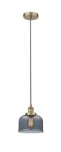  616-1PH-AB-G73-LED - Bell - 1 Light - 8 inch - Antique Brass - Cord hung - Mini Pendant