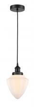  616-1PH-BK-G661-7-LED - Bullet - 1 Light - 7 inch - Matte Black - Cord hung - Mini Pendant