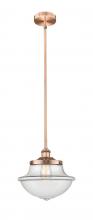  616-1S-AC-G542 - Oxford - 1 Light - 12 inch - Antique Copper - Cord hung - Mini Pendant