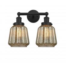  616-2W-BK-G146 - Chatham - 2 Light - 16 inch - Matte Black - Bath Vanity Light