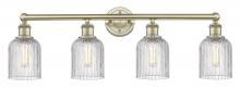  616-4W-AB-G559-5CL - Bridal Veil - 4 Light - 32 inch - Antique Brass - Bath Vanity Light