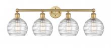  616-4W-BB-G1213-8 - Athens Deco Swirl - 4 Light - 35 inch - Brushed Brass - Bath Vanity Light