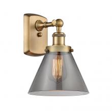  916-1W-BB-G43-LED - Cone - 1 Light - 8 inch - Brushed Brass - Sconce