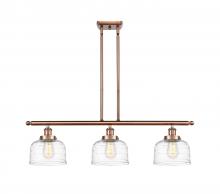  916-3I-AC-G713-LED - Bell - 3 Light - 36 inch - Antique Copper - Stem Hung - Island Light