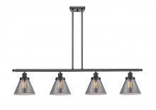  916-4I-BK-G43-LED - Cone - 4 Light - 48 inch - Matte Black - Stem Hung - Island Light