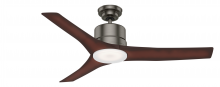  50450 - Casablanca 52 in Piston Brushed Slate Damp Rated Ceiling Fan with LED Light Kit and Handheld Remote