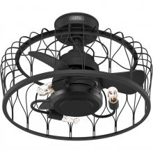  52969 - Hunter 20 inch Rotonda Matte Black Ceiling Fan with LED Light Kit and Handheld Remote