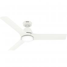  52928 - Hunter 52 inch Aeronaut  Wi-Fi ENERGY STAR® Matte White Damp Rated Ceiling Fan with LED Light Kit