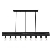  19059 - Hunter Donelson Natural Black Iron and Dark Ash 9 Light Chandelier Ceiling Light Fixture