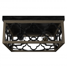  19392 - Hunter Gablecrest French Oak and Rustic Iron 2 Light Flush Mount Ceiling Light Fixture