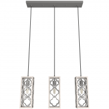  19949 - Hunter Gablecrest Distressed White and Painted Concrete 3 Light Pendant Cluster Ceiling Light Fixtur