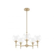  19741 - Hunter Xidane Alturas Gold with Clear Glass 5 Light Chandelier Ceiling Light Fixture