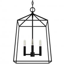  13095 - Hunter Fair Oaks Matte Black 4 Light Medium Pendant Ceiling Light Fixture