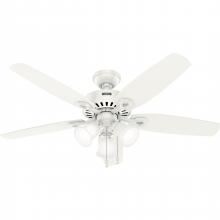  52730 - Hunter 52 inch Builder ENERGY STAR® Fresh White Ceiling Fan with LED Light Kit and Pull Chain