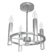  19524 - Hunter Sunjai Brushed Nickel 4 Light Medium Flush Mount Ceiling Light Fixture