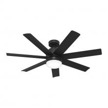  51535 - Hunter 52 inch Brazos ENERGY STAR® Matte Black Damp Rated Ceiling Fan with LED Light Kit