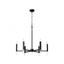  45231 - Hunter Sunjai Matte Black 6 Light Large Chandelier Ceiling Light Fixture