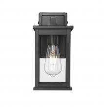  4112-PBK - Bowton II 1-Light Outdoor Wall Sconce Powder Coated Black