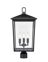  2983-PBK - Fetterton 3-Light Outdoor Post Lantern Powder Coated Black