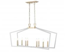  4528-MW/MG - Lizabeth 8-Light Pendant Light Matte White/Modern Gold