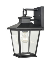  4711-PBK - Bellmon 1-Light Outdoor Wall Sconce Powder Coated Black