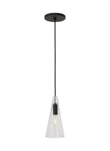  SLPD281CB-L - Sean Lavin Selina 1-LT dimmable small accent pendant with nightshade black finish and glass shade