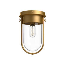  FM539008AGCL - Cyrus 8-in Aged Gold/Clear Glass 1 Light Flush Mount