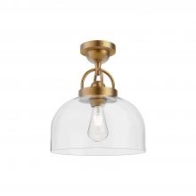  SF461101AG - Lancaster 12-in Aged Gold 1 Light Semi Flush Mount