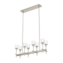  LP314308PNCC - SALITA 8 LIGHT LINEAR PENDANT POLISHED NICKEL CLEAR CRYSTAL