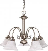  60/181 - Ballerina - 5 Light Chandelier with Alabaster Glass - Brushed Nickel Finish