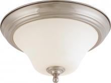  60/1825 - Dupont - 2 light Flush with Satin White Glass - Brushed Nickel Finish