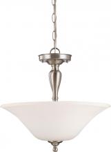  60/1827 - Dupont - 3 Light Semi Flush with Satin White Glass - Brushed Nickel Finish