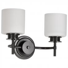  60/8032 - Warren; 2 Light Vanity; Gun Metal with Satin White Glass