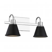  62/1472 - Bette - 2 Light LED Vanity -Polished Nickel and Matte Black Metal Finish