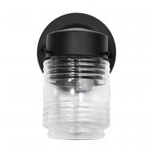  62/1573 - 8 Watt; 1 Light; Porch; Wall; Mason Jar Fixture; 3000K; Black Finish with Clear Glass