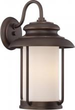  62/632 - Bethany - LED Large Wall Lantern with Satin White Glass - Mahogany Bronze Finish